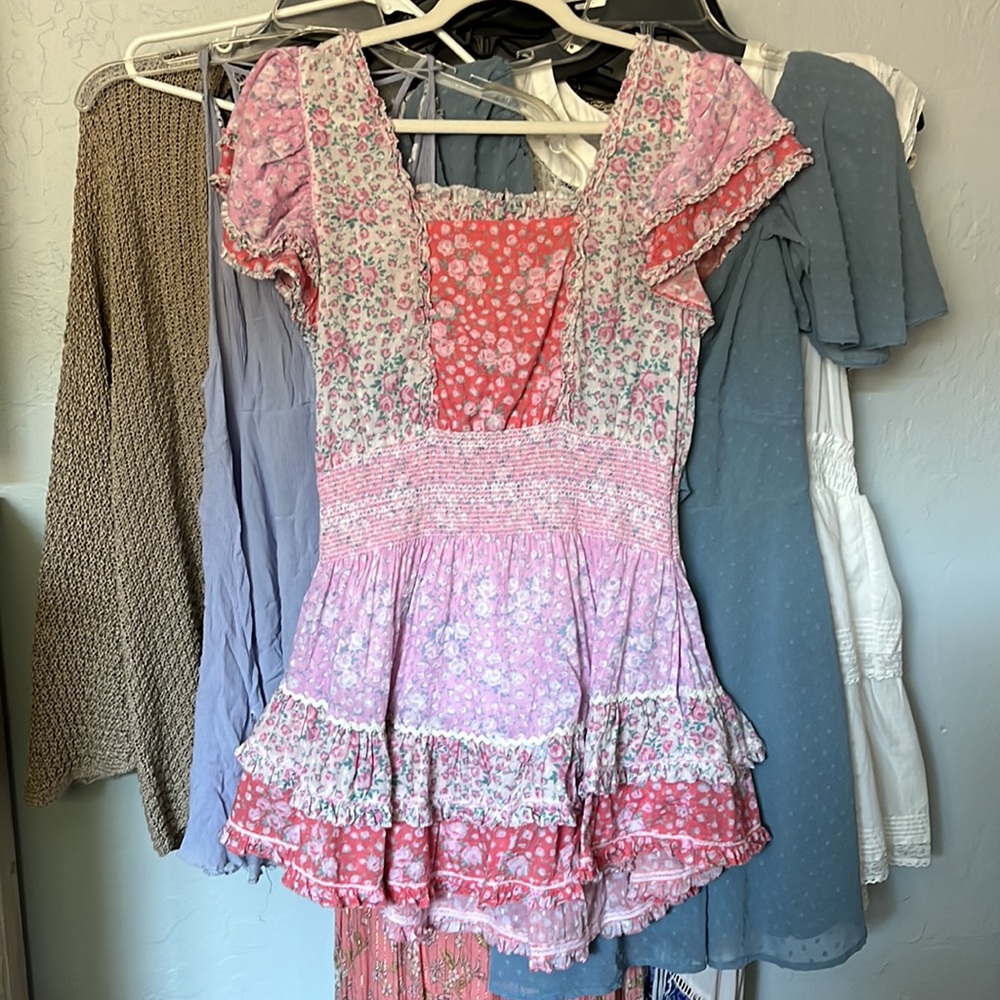 Loveshackfancy Stanton Strawberry Patchwork Ruffl… - image 6